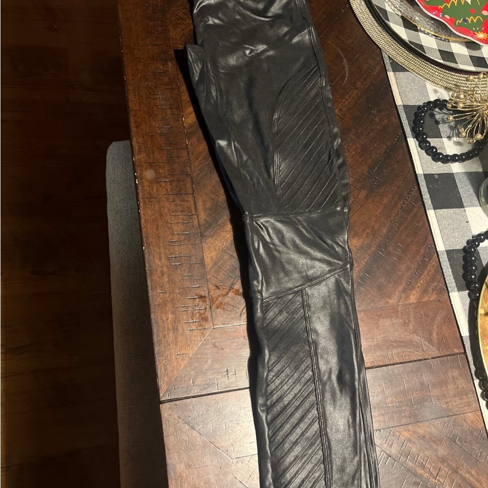 Spanx Faux Leather Moto Leggings